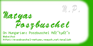 matyas poszbuschel business card